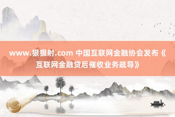 www.狠狠射.com 中国互联网金融协会发布《互联网金融贷后催收业务疏导》