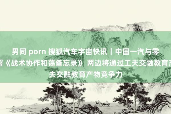 男同 porn 搜狐汽车宇宙快讯｜中国一汽与零跑汽车签署《战术协作和蔼备忘录》 两边将通过工夫交融教育产物竞争力