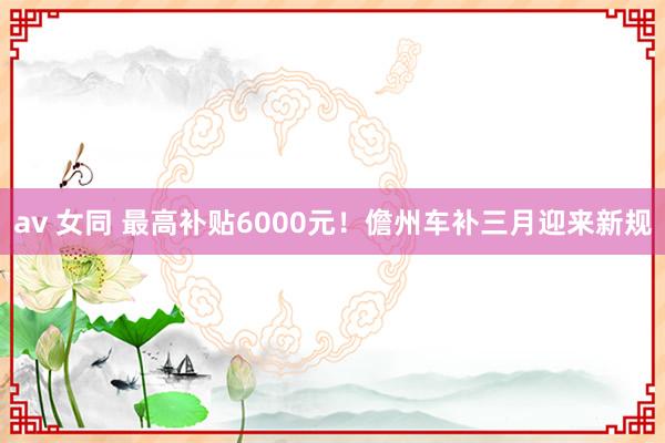 av 女同 最高补贴6000元！儋州车补三月迎来新规