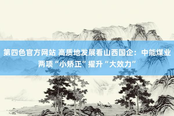 第四色官方网站 高质地发展看山西国企：中能煤业两项“小矫正”擢升“大效力”