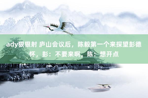 ady狠狠射 庐山会议后，陈毅第一个来探望彭德怀，彭：不要来啊，陈：想开点
