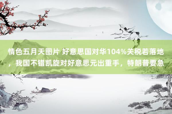 情色五月天图片 好意思国对华104%关税若落地，我国不错凯旋对好意思元出重手，特朗普要急