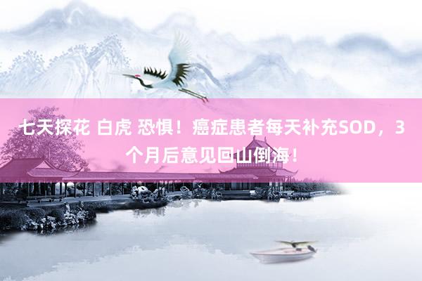 七天探花 白虎 恐惧！癌症患者每天补充SOD，3个月后意见回山倒海！